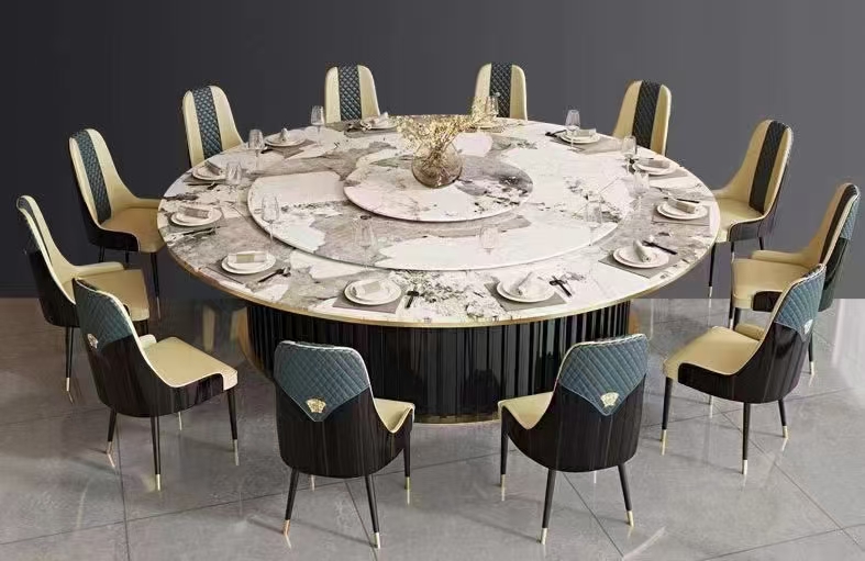 电磁炉餐桌旋转机芯尺寸	36人自动圆桌转盘定制