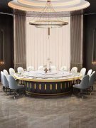 宁夏电动餐桌  欧式实木餐桌  豪华酒店20人餐桌