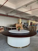 新中式实木圆桌4米定制	酒店餐桌椅子材质定做