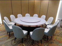 酒店家具电动餐桌定制|2.2米餐桌坐12人搭配火锅