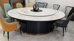 自动转盘旋转大圆餐桌  实木桌电动餐桌