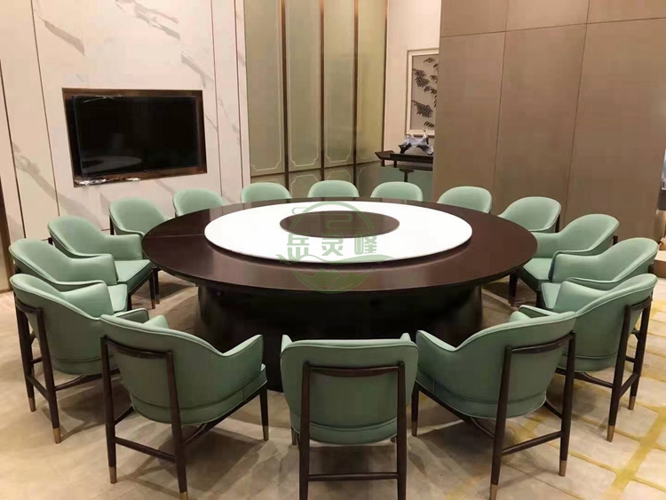 酒店包厢自动餐桌图片  火锅旋转餐桌家具